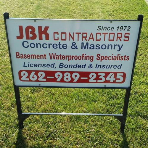 JBK Contractors Yard Sign