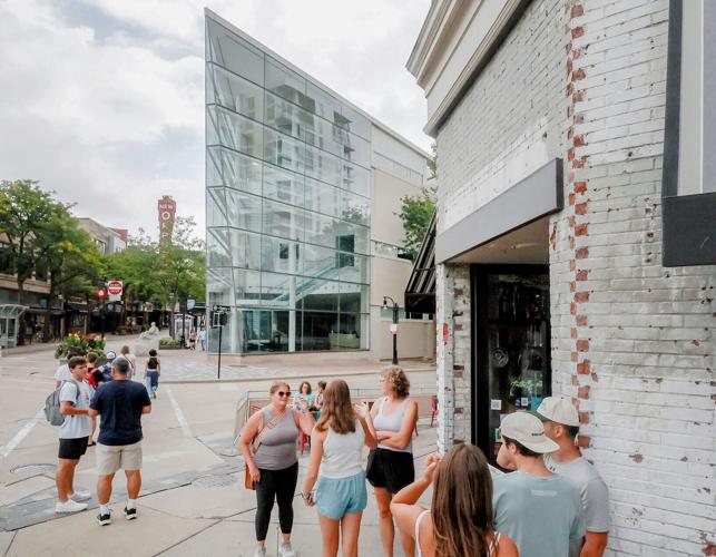 People across the street from MMOCA
