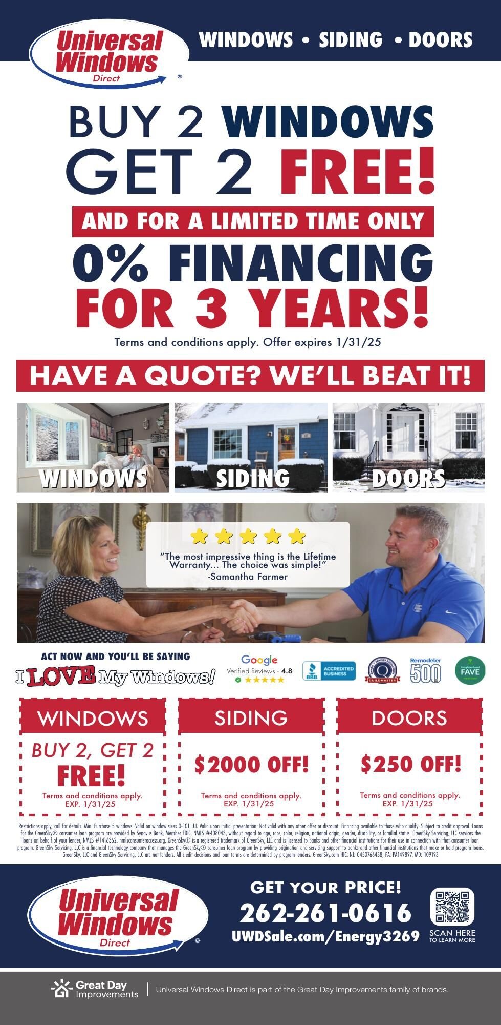 BAM - Great Day Improvements-Universal Windows - Ad from 2025-01-03